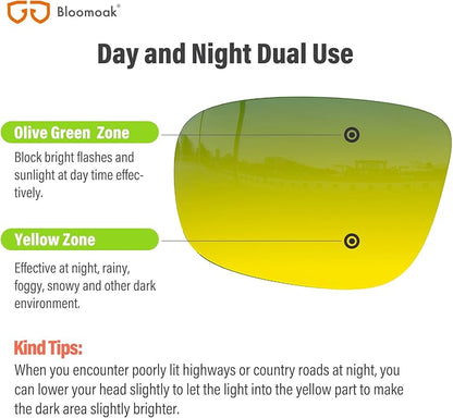 B BLOOMOAK Night Driving Glasses, Polarized Sports Night Vision Glasses - Anti glare, UV 400 Protection, Ultra Light
