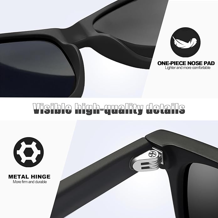 Joopin Square Sunglasses Polarized UV Protection Trendy Designer Sun Glasses Men Women