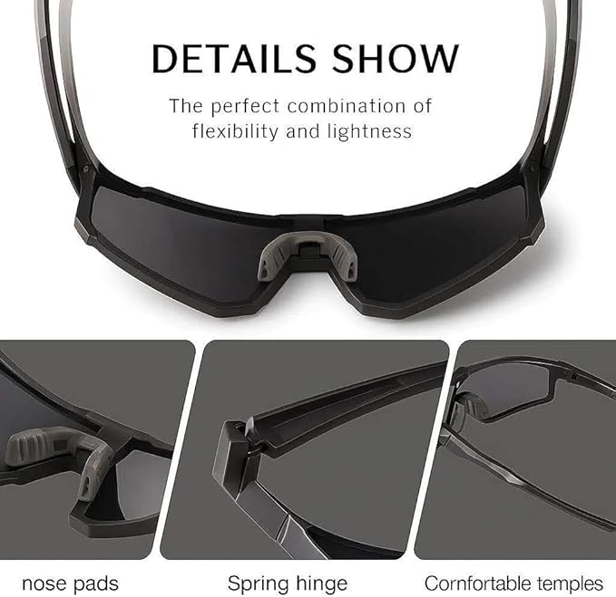Polarized Sports Sunglasses Men Women, Outdoors UV Protection Sun glasses,Cycling Fishing Baseball Running Sunglasses
