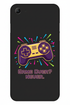 Retro pixel art game controller phone case in purple and gold